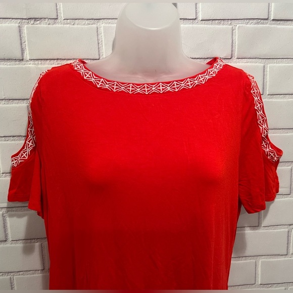 LIZ CLAIBORNE women short sleeve could shoulder top/size L - Picture 4 of 9